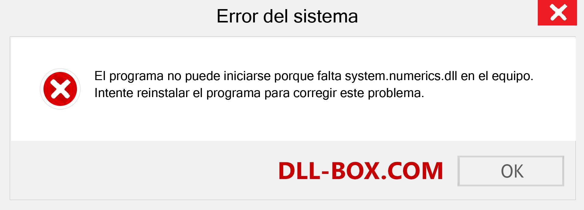 ¿Falta el archivo system.numerics.dll ?. Descargar para Windows 7, 8, 10 - Corregir system.numerics dll Missing Error en Windows, fotos, imágenes